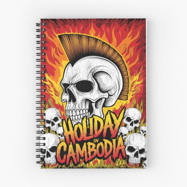 Item preview, Vintage Holiday in Cambodia" Punk Rock Poster with Mohawk Skull and Fiery Chaos Design designed and sold by paulo silveira.