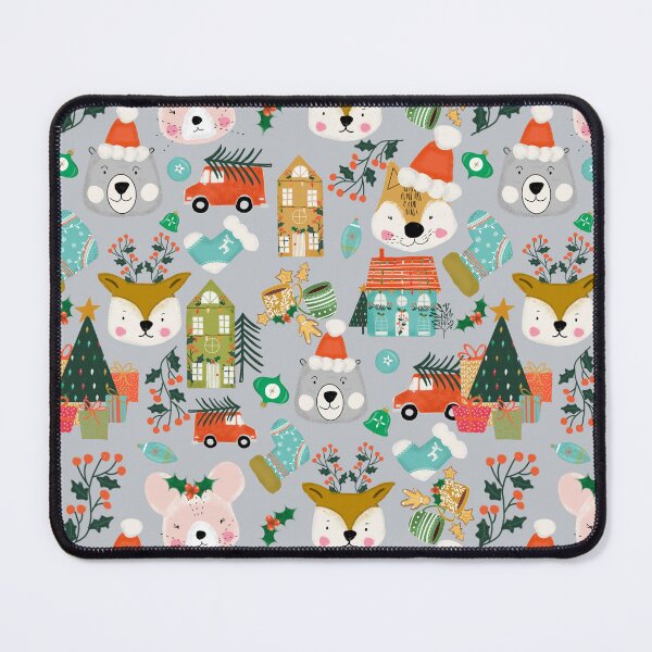 Item preview, Woodland Cute Christmas Festive Furry Friends Grey designed and sold by susycosta.
