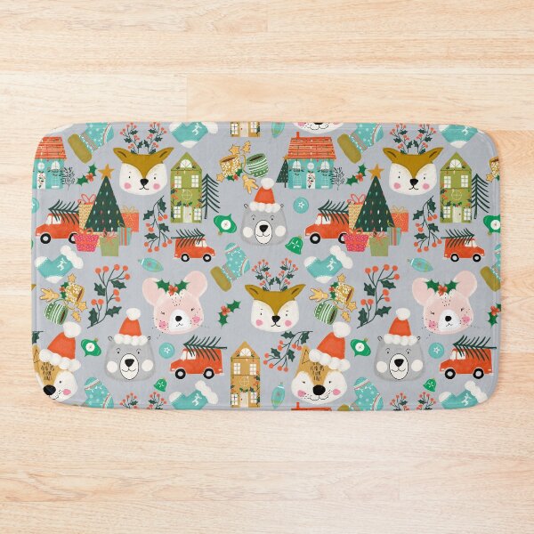 Item preview, Woodland Cute Christmas Festive Furry Friends Grey designed and sold by susycosta.