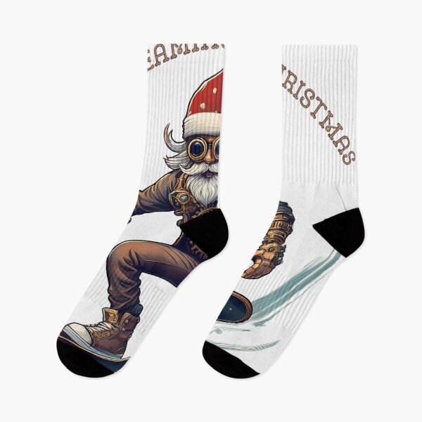 Item preview, Copy of A Fun image of a Santa Steaming Punk on a Skateboard having a Grand Christmas Gift for Him  designed and sold by Grang Art Artistic Designs.