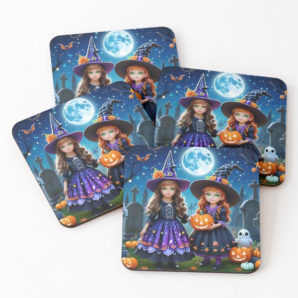 Item preview, Cute Witches in Halloween Night designed and sold by Pim-Crystal.
