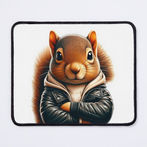 Item preview, squirrel with leather jacket designed and sold by Nataschaaa.