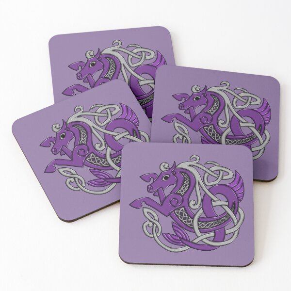 Item preview, Celtic Seahorse Hippocampus in Purple and Silver designed and sold by DappledMoon.