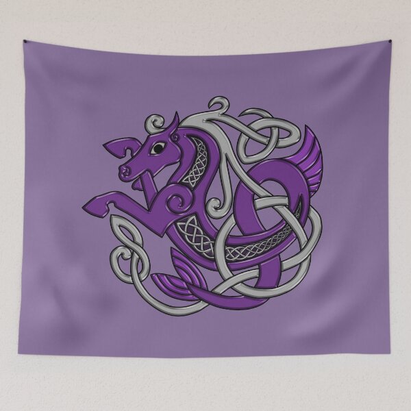 Item preview, Celtic Seahorse Hippocampus in Purple and Silver designed and sold by DappledMoon.