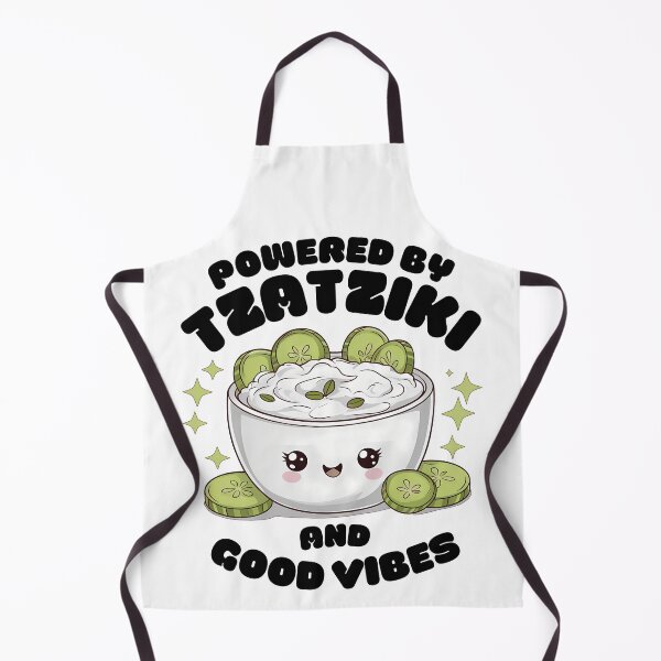Aperçu de l'œuvre Bol de tzatziki kawaii | Art culinaire grec mignon pour les gourmands créée et vendue par BNCH44.