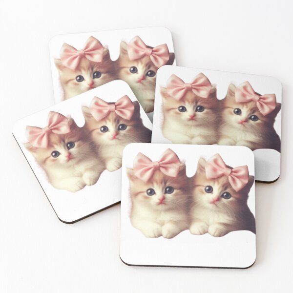 Item preview, Vintage Kittens Wearing Bows - Cute Retro Cat Stickers designed and sold by dreambigdrive38.