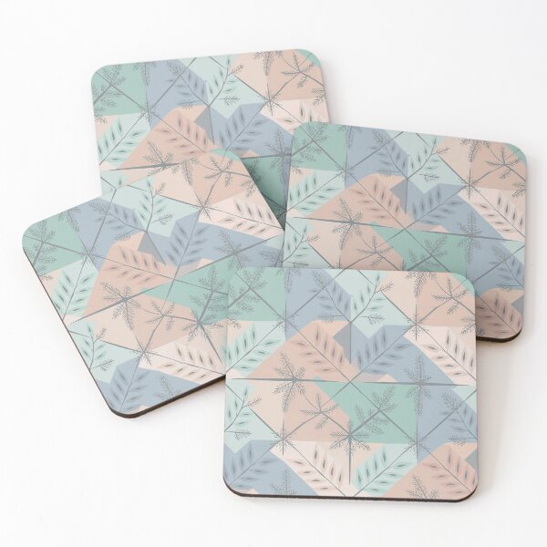 Item preview, Winter Leaves and Snowflakes Geometric Pattern designed and sold by PragmaticP.