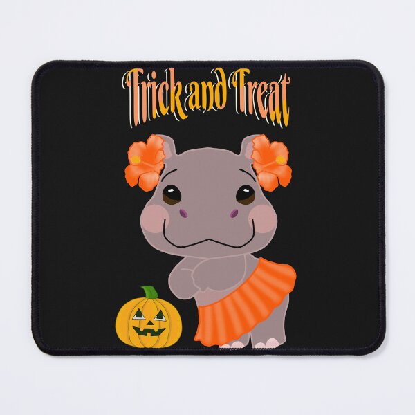 Item preview, Halloween a Kid Hippo Moo Deng and pumpkin. designed and sold by MigWhimsy.