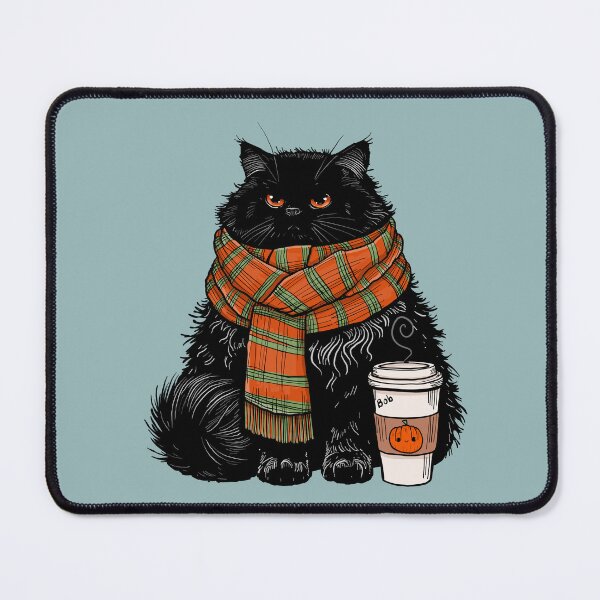 Item preview, Autumn Vibes Coffee Cat designed and sold by KilkennyCat Art.