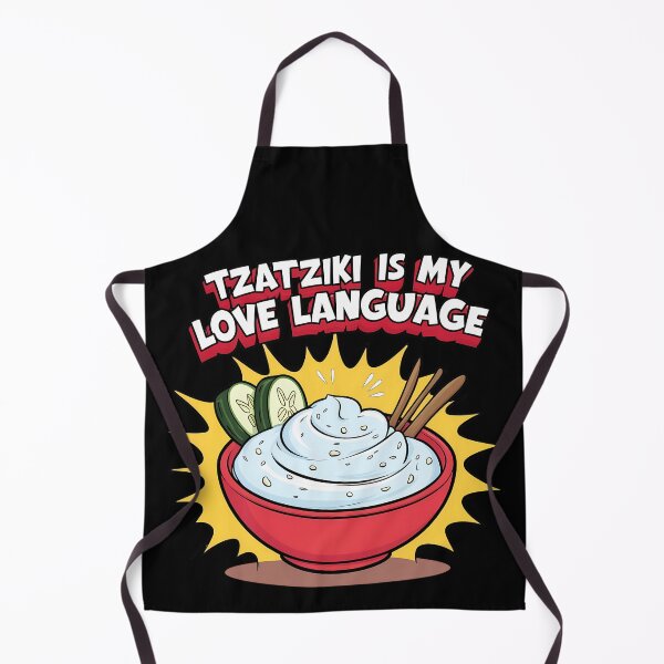 Aperçu de l'œuvre Le tzatziki est ma langue d'amour | Illustration amusante pour les amateurs de cuisine grecque créée et vendue par BNCH44.
