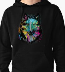 Colorful Lone Wolf Pullover Hoodie