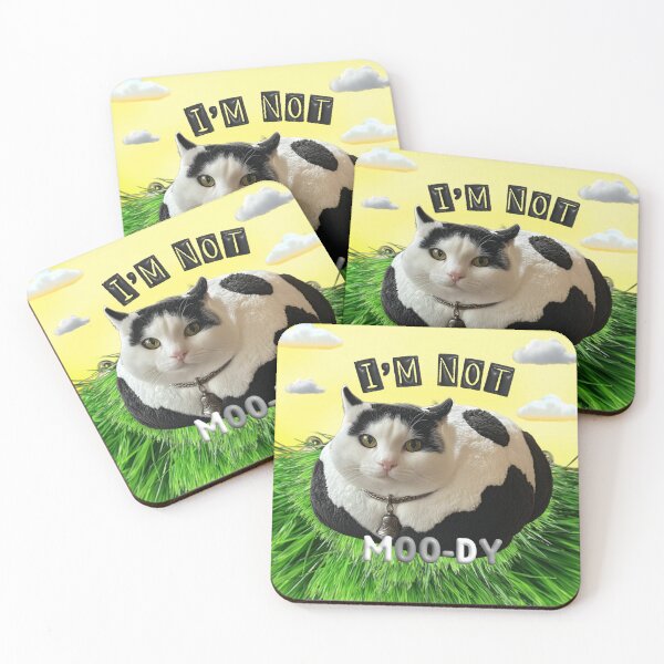 Item preview, I'm Not Moo-dy - Cute Cow Cat Illustration designed and sold by TheSignFi.