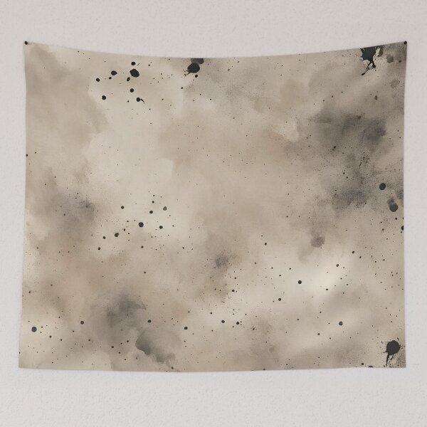 Item preview, Beige Linen Texture with Black Ink Splashes designed and sold by Have Mercy.