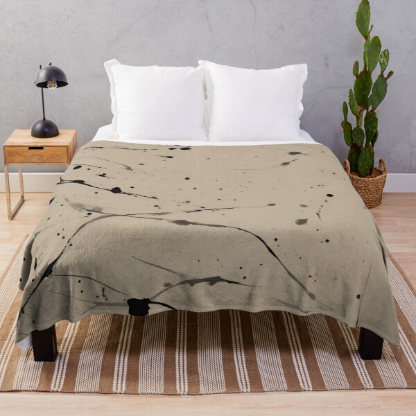 Item preview, Textura de lino beige con salpicaduras de tinta negra designed and sold by Have Mercy.