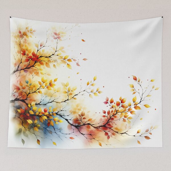 Item preview, Watercolor Autumn Branches In The Wind designed and sold by ByNicoleSara.