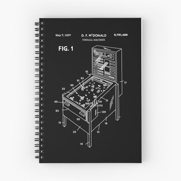 Item preview, Pinball Machine Schematic Pinball Lover Arcade Gamer Pinball Gear designed and sold by DynamicDesign.