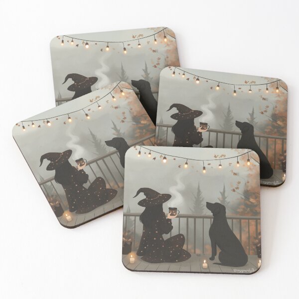 Item preview, Witch & Dog Coffee Time designed and sold by Cozy Nerdy Things.