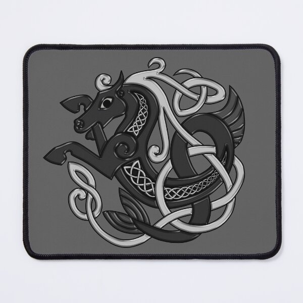 Item preview, Celtic Seahorse Hippocampus in Black and Silver designed and sold by DappledMoon.