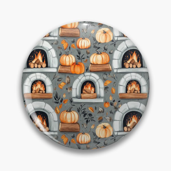 Item preview, Cozy Atmosphere with Pumpkins and Fireplace designed and sold by MidArtForge.
