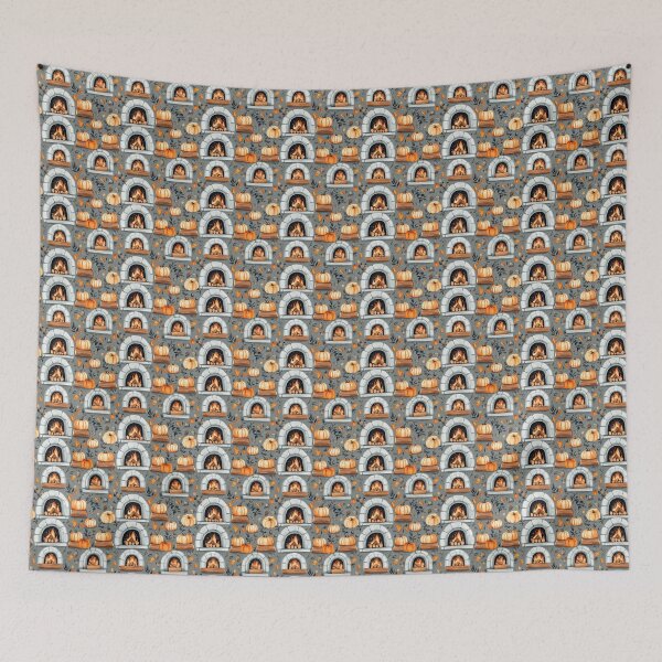 Item preview, Cozy Atmosphere with Pumpkins and Fireplace designed and sold by MidArtForge.