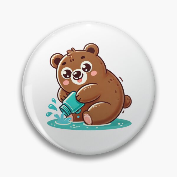 Item preview, Playful Cute Funny Brown Bears Pouring Water designed and sold by pinkycherry.