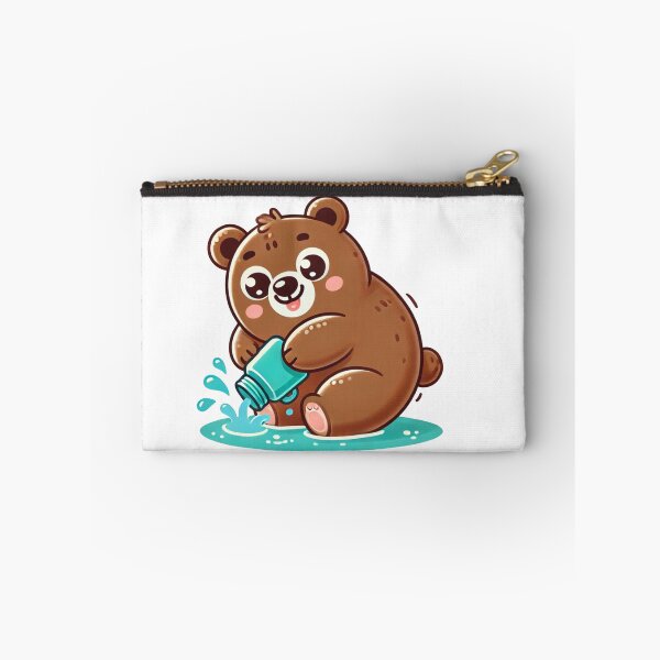 Item preview, Playful Cute Funny Brown Bears Pouring Water designed and sold by pinkycherry.
