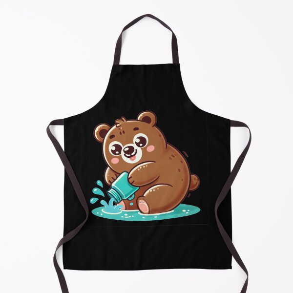 Item preview, Playful Cute Funny Brown Bears Pouring Water designed and sold by pinkycherry.