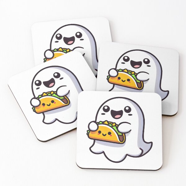 Item preview, Cute Ghost Holding a Taco - Taco' bout Spooky Halloween designed and sold by dencha.