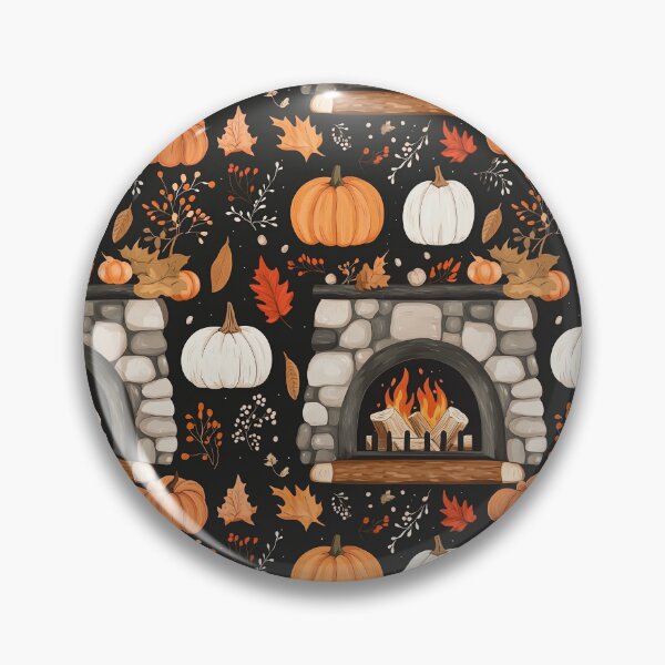 Item preview, Cozy Atmosphere with Pumpkins and Fireplace designed and sold by MidArtForge.