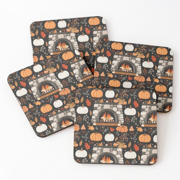 Item preview, Cozy Atmosphere with Pumpkins and Fireplace designed and sold by MidArtForge.