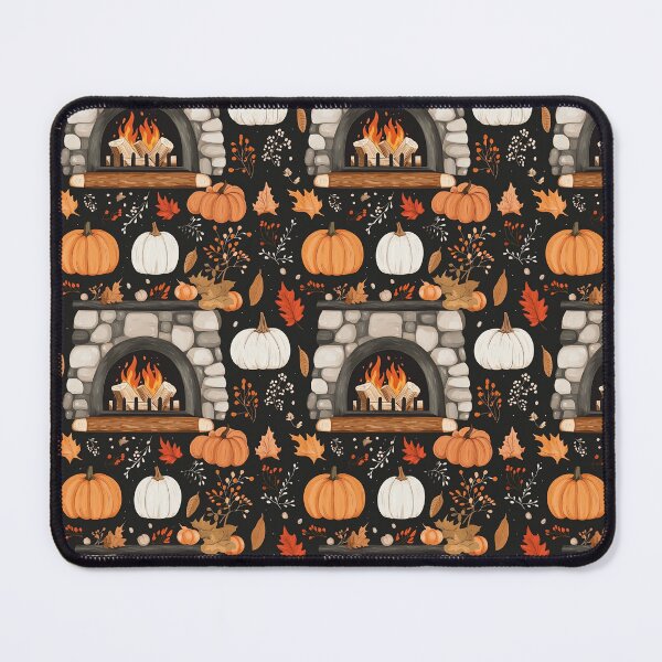 Item preview, Cozy Atmosphere with Pumpkins and Fireplace designed and sold by MidArtForge.