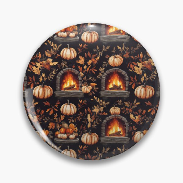Item preview, Cozy Atmosphere with Pumpkins and Fireplace designed and sold by MidArtForge.