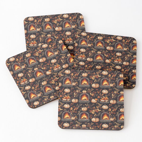 Item preview, Cozy Atmosphere with Pumpkins and Fireplace designed and sold by MidArtForge.