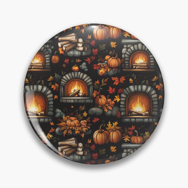 Item preview, Cozy Atmosphere with Pumpkins and Fireplace designed and sold by MidArtForge.