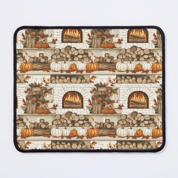 Item preview, Cozy Atmosphere with Pumpkins and Fireplace designed and sold by MidArtForge.