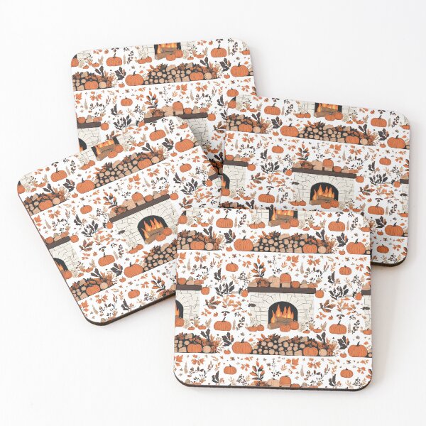 Item preview, Cozy Atmosphere with Pumpkins and Fireplace designed and sold by MidArtForge.