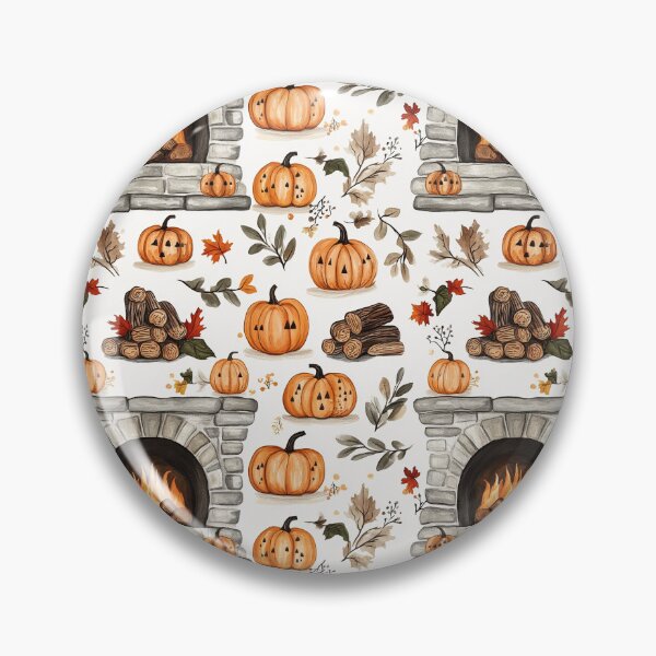 Item preview, Cozy Atmosphere with Pumpkins and Fireplace designed and sold by MidArtForge.