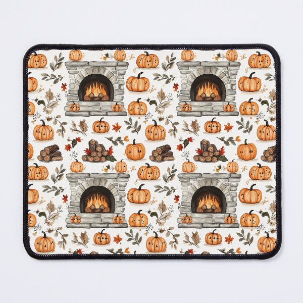 Item preview, Cozy Atmosphere with Pumpkins and Fireplace designed and sold by MidArtForge.