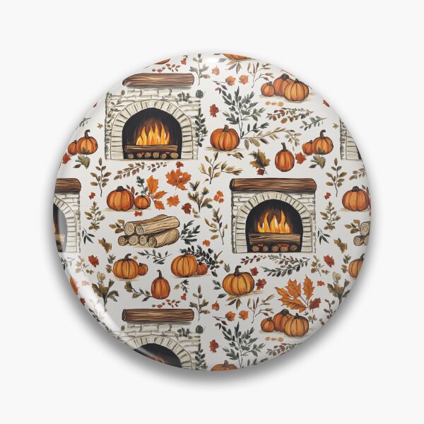 Item preview, Cozy Atmosphere with Pumpkins and Fireplace designed and sold by MidArtForge.