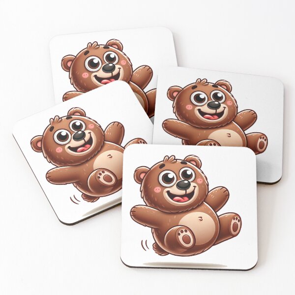 Item preview, Jumping Cute Funny Brown Bears designed and sold by pinkycherry.
