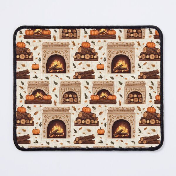 Item preview, Cozy Atmosphere with Pumpkins and Fireplace designed and sold by MidArtForge.