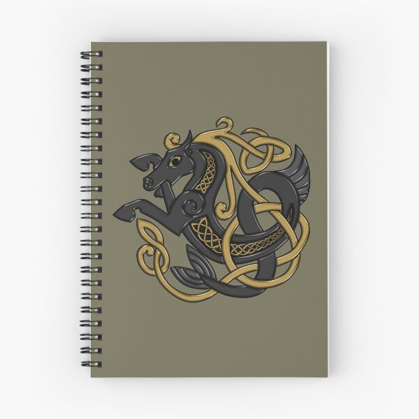 Item preview, Celtic Seahorse Hippocampus in Black and Gold designed and sold by DappledMoon.