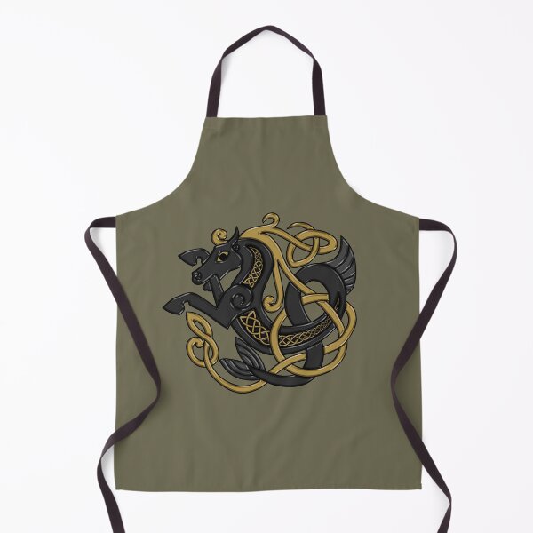 Item preview, Celtic Seahorse Hippocampus in Black and Gold designed and sold by DappledMoon.