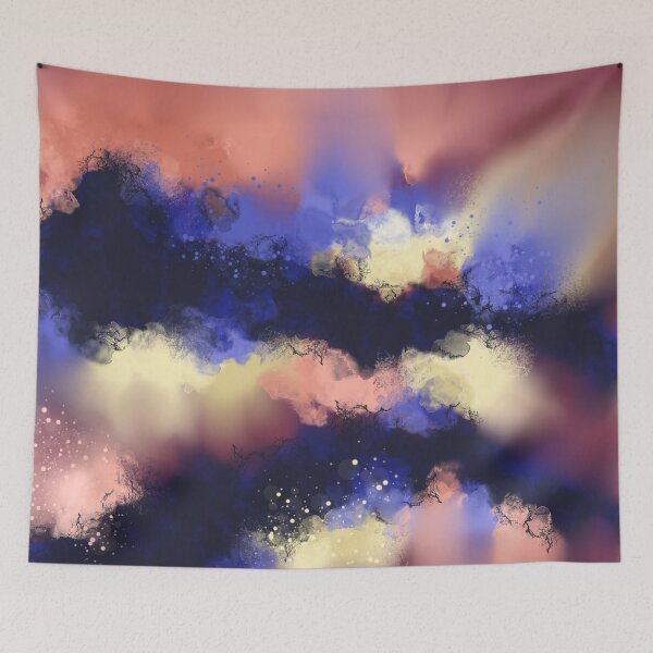 Item preview, Mysterious Ways - Blue Purple Pink Yellow Abstract designed and sold by Joey Santiago.