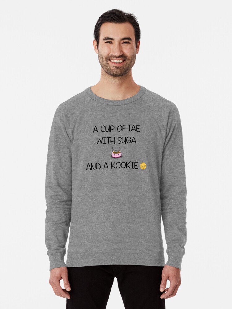 Bts A Cup Of Tae With Suga And A Kookie Lightweight Sweatshirt By Lysavn Redbubble