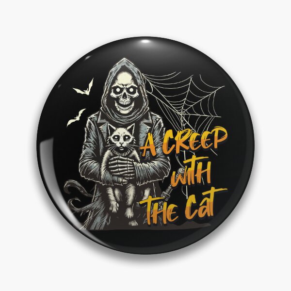 Item preview, Halloween Katzen Design: A Creep with the Cat designed and sold by LuminOrb.