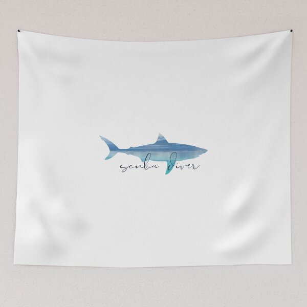 Item preview, Shark with ocean image, scuba diver, all profit supports ocean conservation  designed and sold by seekingclarity.