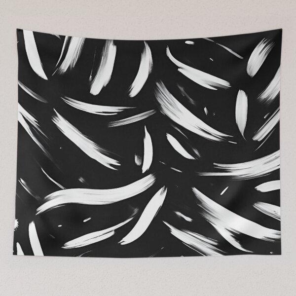 Item preview, Imperfect White Brush Strokes on Matte Black designed and sold by Have Mercy.