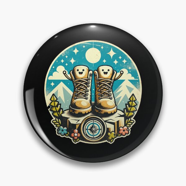 Item preview, Happy Hiking Adventure: Boots and Compass Design designed and sold by Taans-Creation.