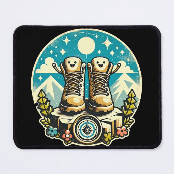 Item preview, Happy Hiking Adventure: Boots and Compass Design designed and sold by Taans-Creation.